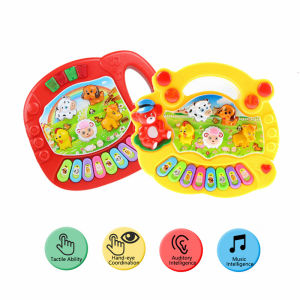 2 Colors Baby Musical Instrument Piano Keyboard with Animal Farm Sounds Early Educational Toys For Kids Boys Girls 3 to 10 Years
