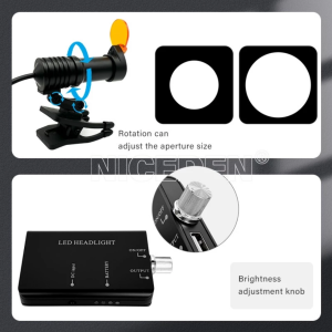 NICEDEN 48 Degree Dental Binocular Loupe 4X-6X 420mm Adjustable Loupe With 5W LED Headlight for ENT