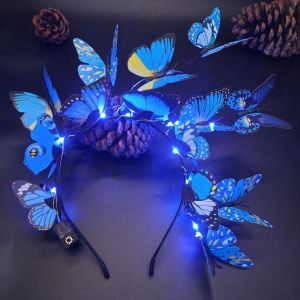 MAOMEI STORE Colorful Luminous Butterfly Hair Band Plastic LED Lights LED Glow Headband Headband Luminous Flashing Headband Glowing Christmas Party