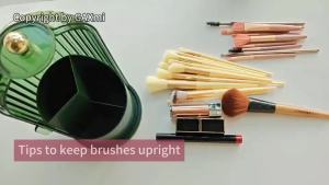 Giá đựng cọ trang điểm GAXmi có nắp thiết kế xoay để sắp xếp mỹ phẩm màu đen-xám. Có thể xoay 360 độ chống thấm nước chống bụi chống ẩm.