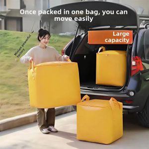 Storage Bag Moving Bag Waterproof Large Capacity Clothes Organizer Quilt Blanket Travel Zip Closure Foldable Home Use