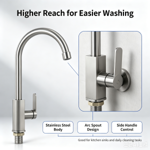 "GLAMOUR SHOP" ( 9217 ) Single Handle High Arc Kitchen Sink Faucet