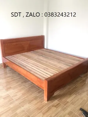 giường ngủ gỗ xoan đào phòng ngủ