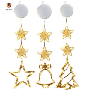 Warm White 3 Pack LED Sucker Lamp Battery Operated Christmas Window Hanging Light with Suction Cup for Christmas Home Shop Party Gifts for Glass Windows Outdoor Decor [Ueb Shop]