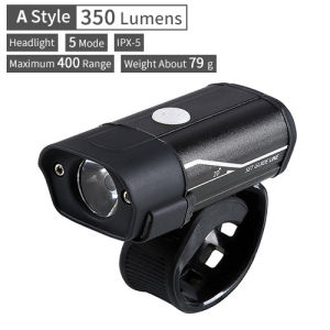 WEST BIKING 350 Lumens Bicycle Front Light Waterproof Cycling Light USB Rechargeable Side Warning Flashlight 5 Modes Bike Light