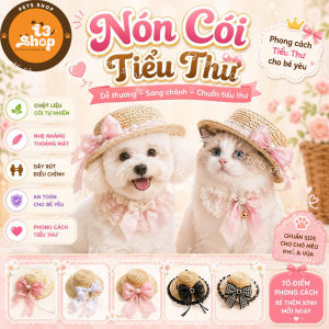 nón cói tiểu thư quý tộc sang chảnh dành cho chó mèo - T3 PETS SHOP