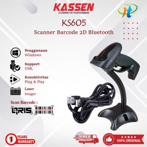 Kassen KS605 Scanner Barcode 2D USB Plus Stand KS 605 Scan Barcode QR 1D Efaktur 147
