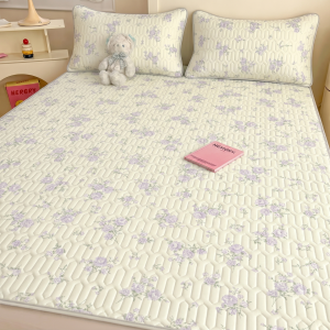 Breathable Latex Cooling Mat for Summer Cool Feeling Skin Friendly Floral Mattress Pad Single Double Size Anti Slip Bed Mat Set2026