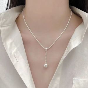 s925银有球高级项链女复古风轻奢双层吊坠ins法式小众几何锁骨链