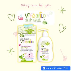 Sữa tắm gội 2in1 thảo dược cho bé Vifochild 200ml Làm sạch nhẹ nhàng Dưỡng ẩm Bảo vệ làn da khỏe mạnh