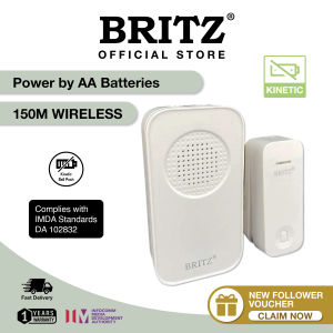 [NO NEED BATTERY] BRITZ Wireless Kinetic Battery-Free Self-Powered Doorbell Door Bell SET [RECEIVER + BATTERY FREE SWITCH] HDB BTO [K616DC] / FREE Adhesive Tape + Screw  / [FAST SHIP OUT 1-2 Working Day]