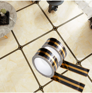 【TaroBall】5M Tile Sticker Tile Gap Adhesive Tape Mildewproof Gap Tape Sticker Kitchen Black Gold Seam Line Stickers Gap Floor Stickers Decoration Waterproof Tile Edge Strip