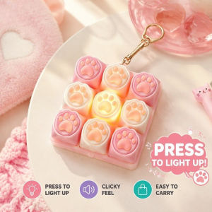 Cat Paw Keyboard Fidget Toy 9 Key Mechanical Keychain Pendant Detachable Keycaps Stress Relief Gift