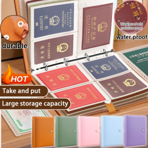 Family ID storage book large capacity upgrade with password book data storage book inner pages waterproof and anti-fouling high-definition double-sided viewing storage for all family ID cards