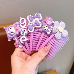 5Pcs/Set Sanrio Kawaii Combs Hair Clip Anime Hello Kitty Kuromi My Melody Kids Girls Hairpin Clip Fashion Cute Hair Accessories Gifts