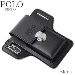 POLO leather waist bag waterproof for men mini wallet Men Mobile Phone Waist Bag Multifunctional Storage Fanny Pack Leather Vertical Card Holder belt phone bag waistbag jogging with holster card holder wallet polo lesther sling bag men Waist Packs