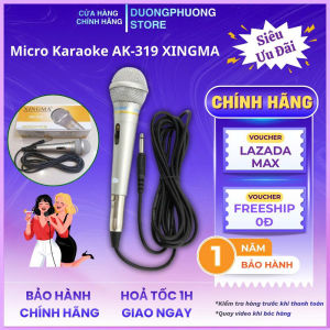 Mic hát karaoke gia đình Xingma Ak-319 âm thanh trong trẻo màng lọc tạp âm dây 3m chân 6.5mm