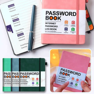 Password Book Thickened Password Locked Diary Password Lock Fingerprint College Student Super Thick Notebook Notepad Simple Literary Retro Encryption Notebook加厚密码本