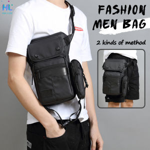Mens waterproof Oxford waist leg bag Travel Motorcycle Tactical chest bag Crossbody bag Mens Shoulder bag Stylish Waist bag chest bag