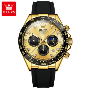 0LEVS Jam Tangan Pria Anti Air Original Keren Tahan Led Hitam Luxury Chronograph Watch Men Multifung