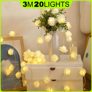LED Rose Flower String Lights3M20LED USB String Romantic Flower Rose Fairy Light Lamp Outdoor for Valentines DayWeddingRoomFestival Party Decor