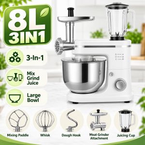 7L Automatic Dough Mixer Electric Kneading Machine Flour Mixer For Bread Baking Household Kitchen Pengadun Dough Maker