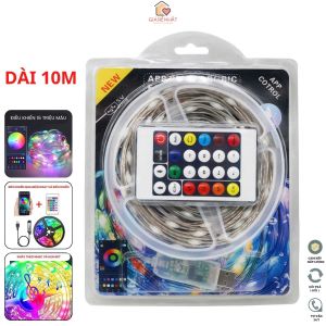 Dây đèn LED ngọc trai cảm biến theo nhạc có 16 triệu màu điều khiên qua điện thoại và Remote Dây dài 10 mét chống nước