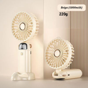 SZX 6000mAh Portable Mini Fan USB Rechargeable Mini Fan Adjustable Cooling Fan Handheld Fan with Battery Display