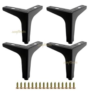 4pcs/Set Kaki Sofa hitam Segitiga 10CM 15CM / Kaki Sofa hitam / Kaki Kursi / Sofa Leg Besi Model Segi Tiga / Kaki Siku T - Premium Metal Sofa Leg