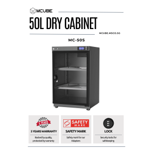 MCUBE 50L Digital Dry Cabinet | Dry Box for Camera & Lens | Humidity Control Storage