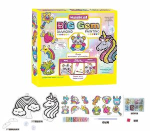 Big Gem Diamond Painting 12 Stickers & 2 Suncatchers Creative Diamond Art Craft Kit Kids Toy children day gift