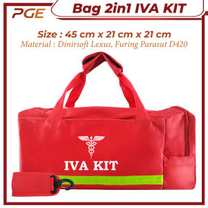 Medical Travel Bag 2in1 IVA KIT Tas Perlengkapan Medis P3K Tas Kesehatan Siaga Bencana Organizer Alat Medis Portable untuk Traveling Klinik Perawat & Kebutuhan Rumah Tangga