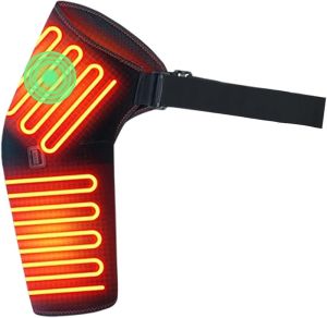 WOOLALA Heated Shoulder Brace with Massager - Electric Heating Pad for Shoulder Pain Relief & Upper Arm Muscle Portable Heated Wrap