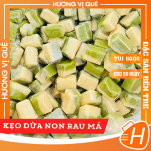 Kẹo Dừa Non Rau Má - Túi Zip 500g - Đặc Sản Bến Tre