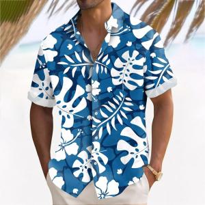 ZEEMIN  Beach Flower Print Mens Shirts Summer New Short Sleeve Beach Casual Hawaiian Shirts Loose Oversized Shirt For Men Clothing 2024