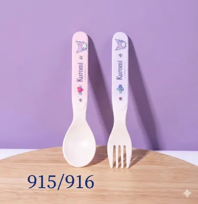 Authentic Licensed Kuromi Melamine Dinnerware Set | Kids Plate Bowl Cup Spoon Set | Baby Feeding Tableware Purple