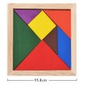【Johor Stock】Wooden Triangle Jigsaw Puzzle 7 Piece Square Solid Wood Brain Teaser Wooden Puzzle. 