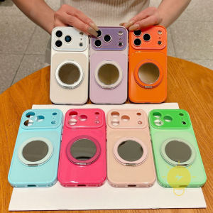 For iPhone 17 Pro Max Case Magnetic with Griptok TPU Glitter Powder Mirror Rotate Phone Case For 16 15 14 Cover Aesthetic Korean Cute