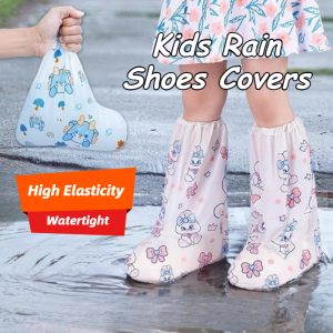 Kids Disposable Rain Shoe Covers for School | Knee-High Waterproof Thick Anti-Slip Reusable Foldable