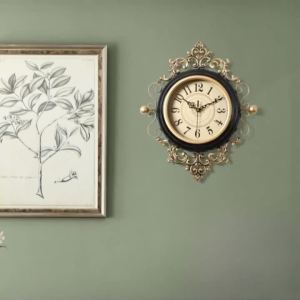 FFBH Retro Wall Clocks Creative Hanging Timepiece Wall Clocks Modern Silent Fashionable Watch Living Room Durable Sturdy Household Q3P9R