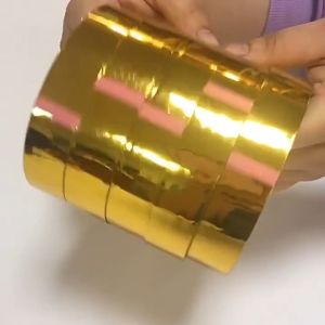 10-18mm x 50M Handmade Laser Tape/Pelekat Balang Pita Emas/Gold Silver Shiny Wrapping/Wedding Gift Box Decoration