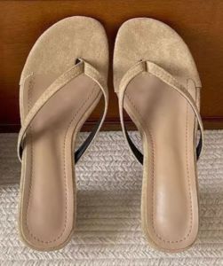 Women’s Suede Block Heel Flip-Flop Slide Slip-on thong Sandals for women #B110