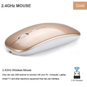 Wireless Mouse Silent Buttons Bluetooth 2.4G Wireless with USB Mini Receiver for PC / Mac /Laptop