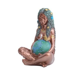 DFJET Resin Craft Earths Mother Statue Handmade Lifelike Mother Earth Art Figurine Elegant Exquisite Goddess Resin Ornaments Mothers Day