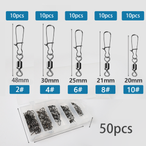 50/100pcs Fishing Connector Fishing Swivels Bearing Connectors For Fishhook Carp Lure Accessories