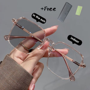 Fashion Oversize Photochromic Eyeglasses For Women And Men Black Frame Replaceable Lens Kacamata Frame