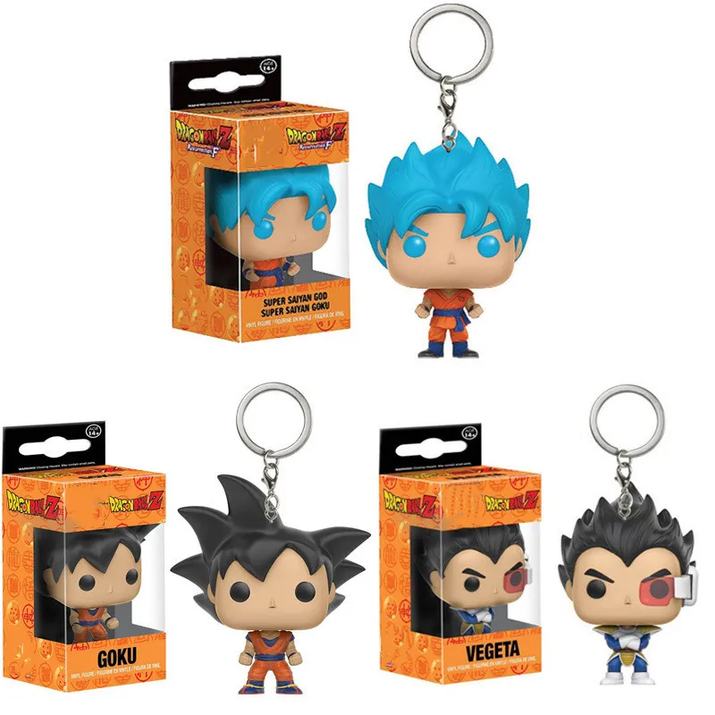 BANDAI Dragon Ball Z Keychain Super Saiyan Goku Vegeta Anime