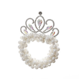 Thời Trang vương miện ngọc trai băng đô công chúa Tie Trẻ Em Bạc kim cương lấp lánh búi tóc Cô Gái Trẻ Em Đàn Hồi Cao Su Phụ kiện tóc đồ đội đầu