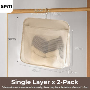 Hanging Wardrobe Organizer | Mesh & Oxford Underwear Bra Sock Storage Bag | 3 Sizes | Space-Saving