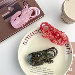 Oversized Lobster Shaped Hair Claw Clip Rhinestones Pearls Accent Women Girls Hair Accessories Fashion Hairgrip